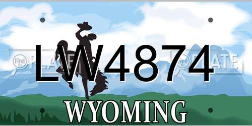 LW4874 Wyoming License Plate