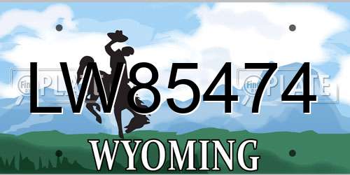 LW85474 Wyoming License Plate