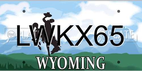LWKX65 Wyoming License Plate