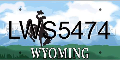 LWS5474 Wyoming License Plate