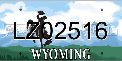 LZ02516 Wyoming License Plate