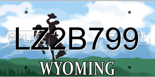 LZ2B799 Wyoming License Plate