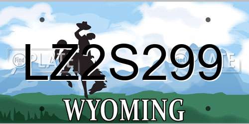 LZ2S299 Wyoming License Plate