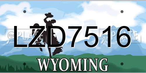 LZD7516 Wyoming License Plate