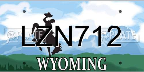 LZN712 Wyoming License Plate