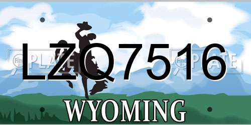 LZQ7516 Wyoming License Plate