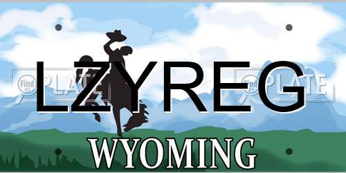 LZYREG Wyoming License Plate