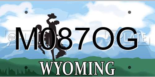 M087OG Wyoming License Plate