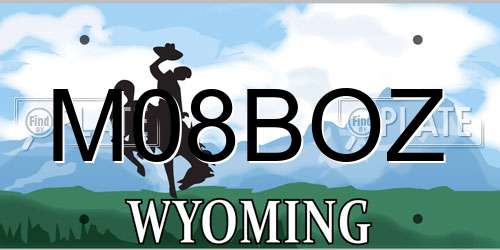 M08BOZ Wyoming License Plate