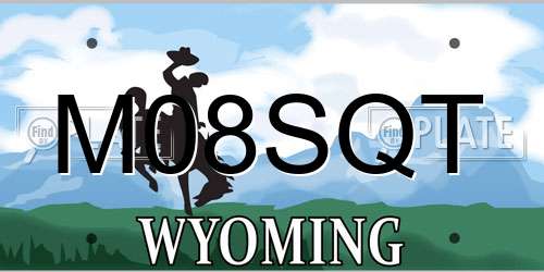 M08SQT Wyoming License Plate