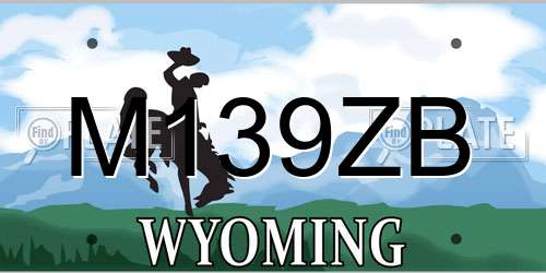 M139ZB Wyoming License Plate