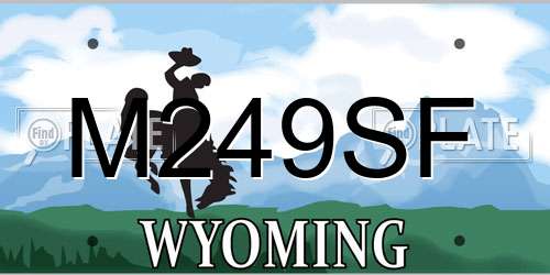 M249SF Wyoming License Plate