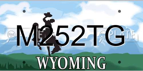 M252TG Wyoming License Plate