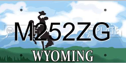 M252ZG Wyoming License Plate