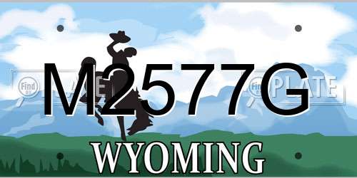M2577G Wyoming License Plate