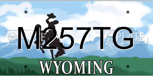 M257TG Wyoming License Plate