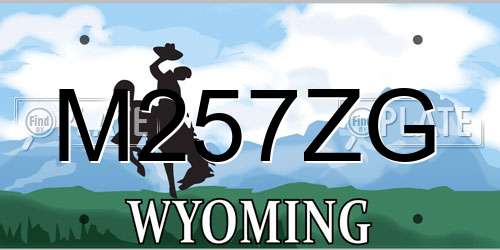 M257ZG Wyoming License Plate