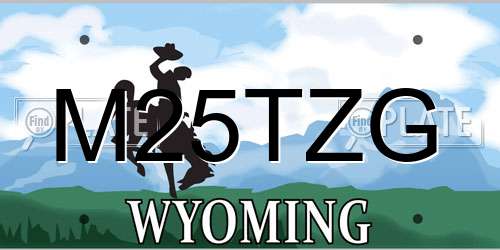 M25TZG Wyoming License Plate