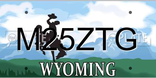 M25ZTG Wyoming License Plate