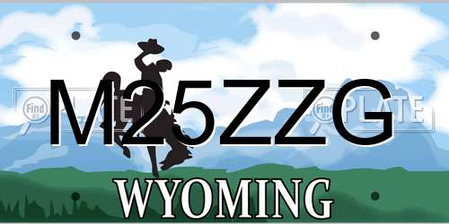 M25ZZG Wyoming License Plate