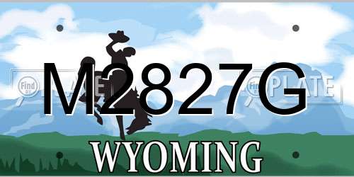 M2827G Wyoming License Plate