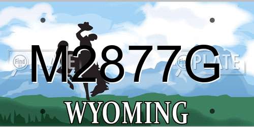 M2877G Wyoming License Plate