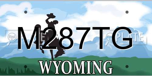 M287TG Wyoming License Plate