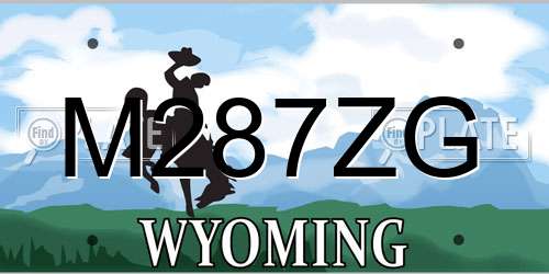 M287ZG Wyoming License Plate