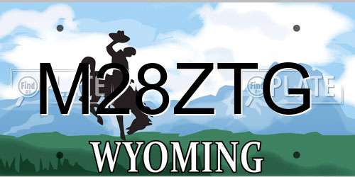 M28ZTG Wyoming License Plate