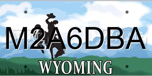 M2A6DBA Wyoming License Plate