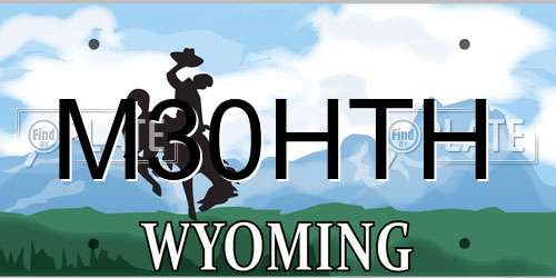 M30HTH Wyoming License Plate