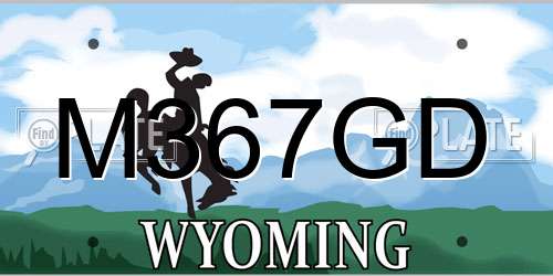 M367GD Wyoming License Plate