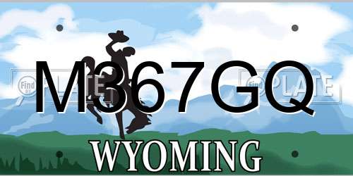 M367GQ Wyoming License Plate