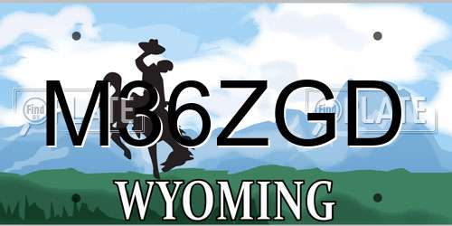 M36ZGD Wyoming License Plate