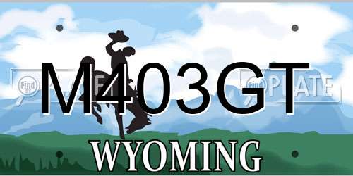 M403GT Wyoming License Plate