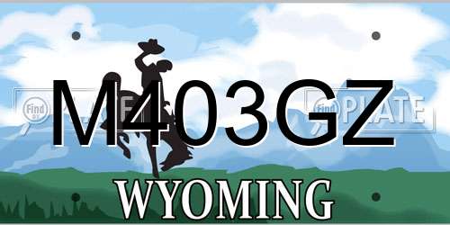 M403GZ Wyoming License Plate