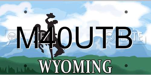 M40UTB Wyoming License Plate