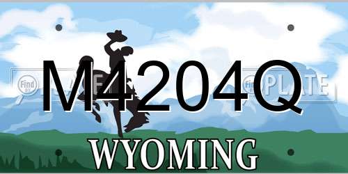 M4204Q Wyoming License Plate