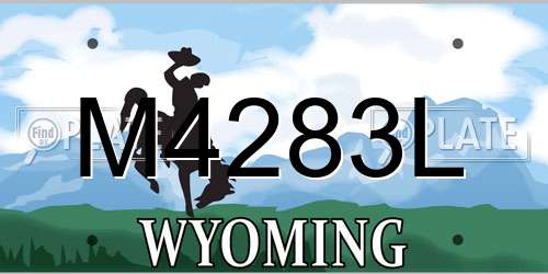 M4283L Wyoming License Plate