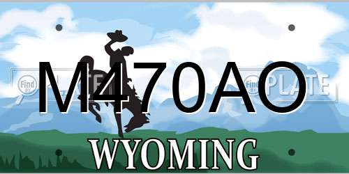 M470AO Wyoming License Plate
