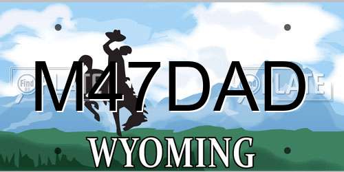 M47DAD Wyoming License Plate