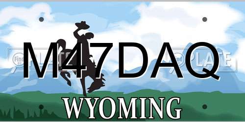 M47DAQ Wyoming License Plate