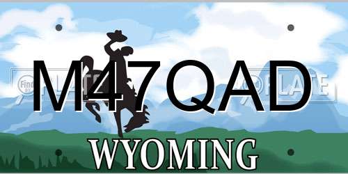 M47QAD Wyoming License Plate