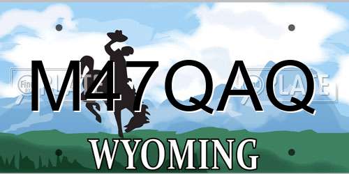 M47QAQ Wyoming License Plate