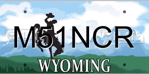M51NCR Wyoming License Plate