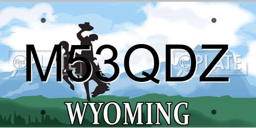 M53QDZ Wyoming License Plate