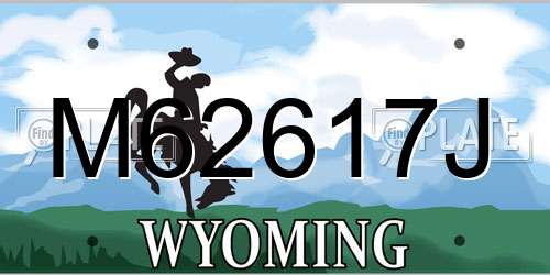 M62617J Wyoming License Plate