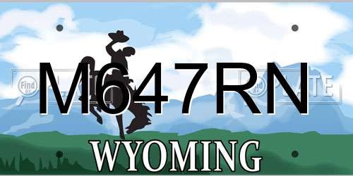 M647RN Wyoming License Plate