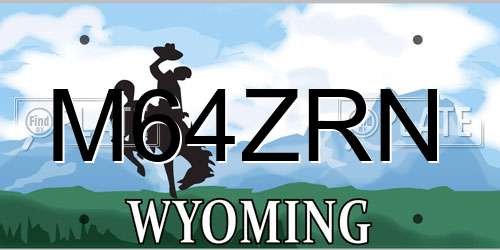 M64ZRN Wyoming License Plate