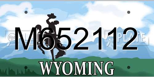 M652112 Wyoming License Plate